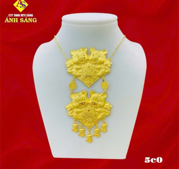 Dây Chuyền Cưới Heo 2 Tầng 5c0 V980 AS505