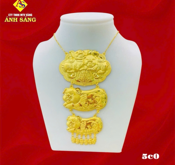 Dây Chuyền Cưới Heo 3 Tầng 5c V980 AS501