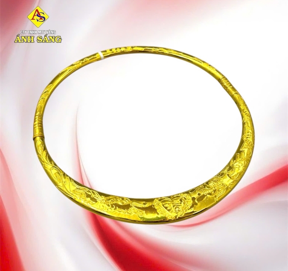 Kiềng Cổ Bản Dẹp Hoa Văn 2C0 V960 AS201