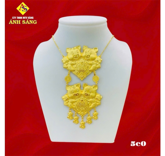 Dây Chuyền Cưới Heo 2 Tầng 5c0 V980 AS505