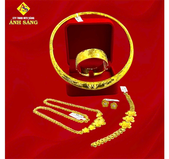 Bộ Trang Sức Cưới 5 Món 1Lượng 24K AS-B1001
